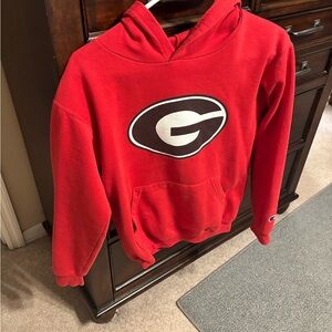 Champion Red Hoodie with Georgia Logo